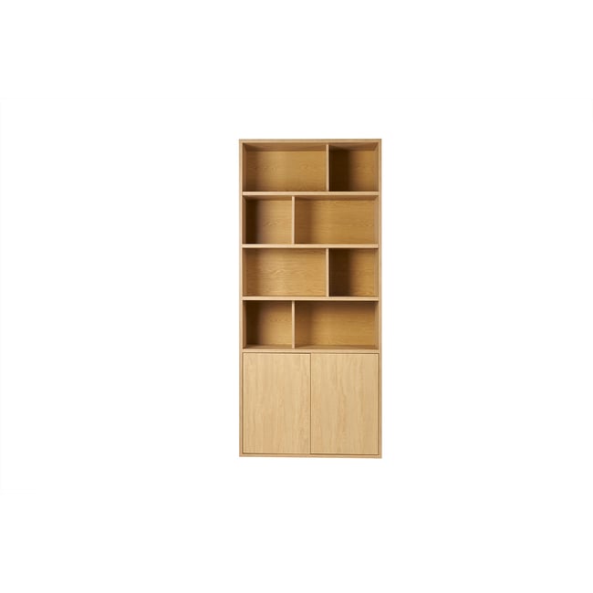 Bibliothèque finition bois clair chêne L92 cm NAGANO Couleur chêne clair <span itemprop=