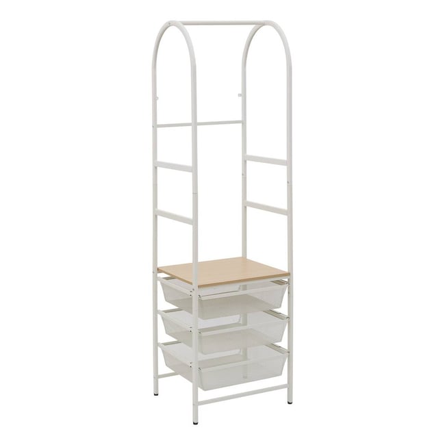 Portant à vêtements rectangulaire MESHY Couleur blanc <span itemprop=