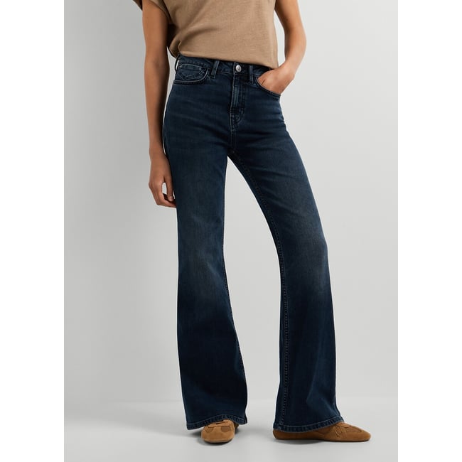 Jean flare taille haute WILLA stone wash <span itemprop=
