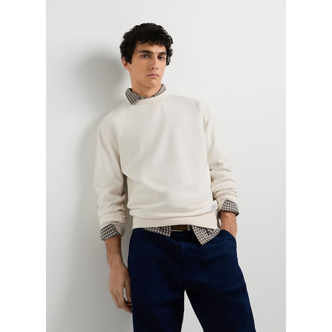 Sweat col rond ivoire <span itemprop=
