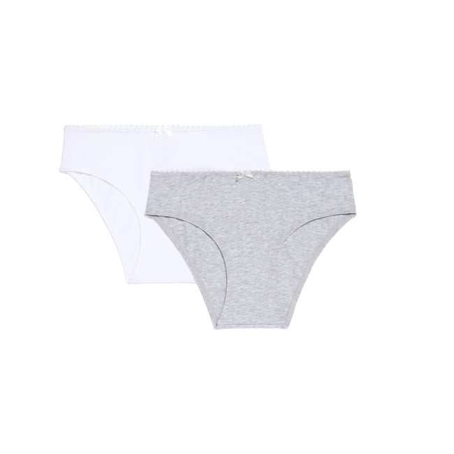Lot de 2 culottes ados en coton TWEENIZ gris <span itemprop=