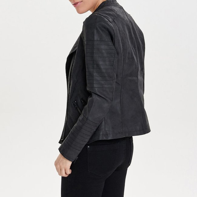 Short black suede jacket store