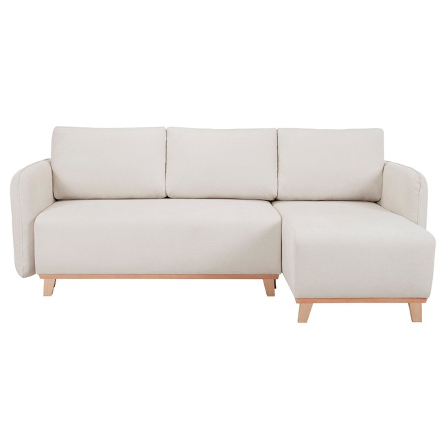 Canapé d'angle convertible et réversible 3-4 places ROMANE Couleur beige <span itemprop=