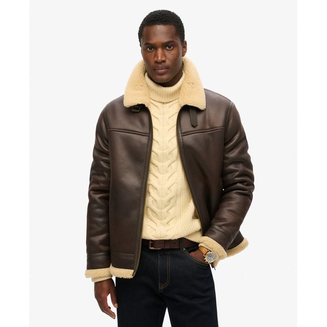 Veste Aviator imitation Fourrure Coupe Décontractée - SUPERDRY