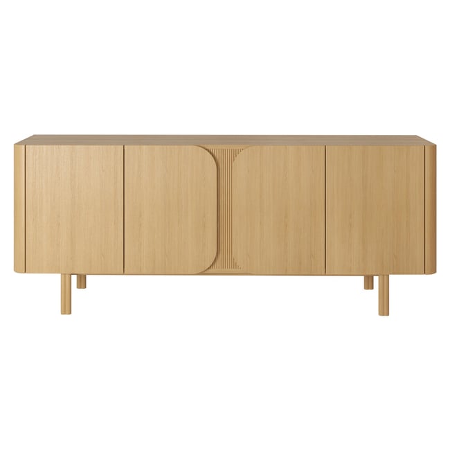 Meuble bas 4 portes chêne Couleur naturel <span itemprop=