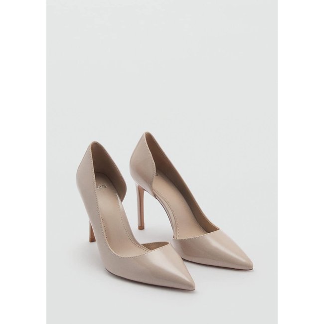 Chaussures talon asymétrique effet verni gris <span itemprop=