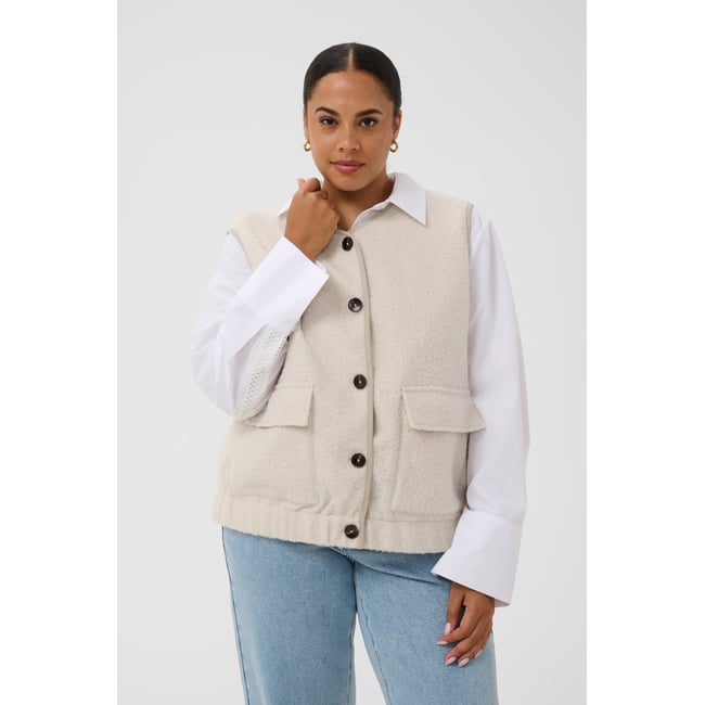 Manteau blanc whisper white melange <span itemprop=