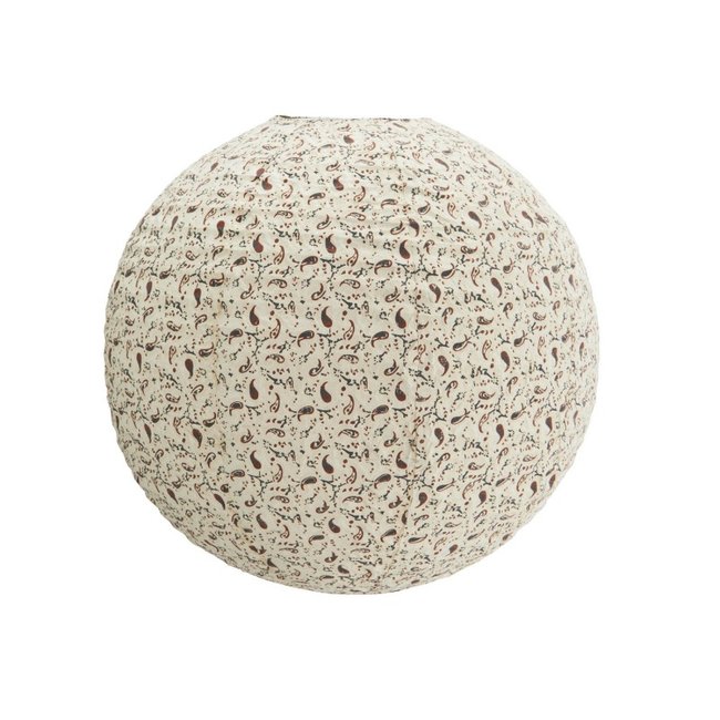Abat-jour lampion boule papier imprimé Couleur blanc <span itemprop=