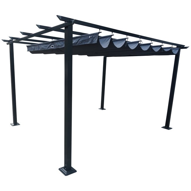 Tonnelle/Pergola aluminium toile coulissante, 3x4, HAVANA - AVRIL PARIS