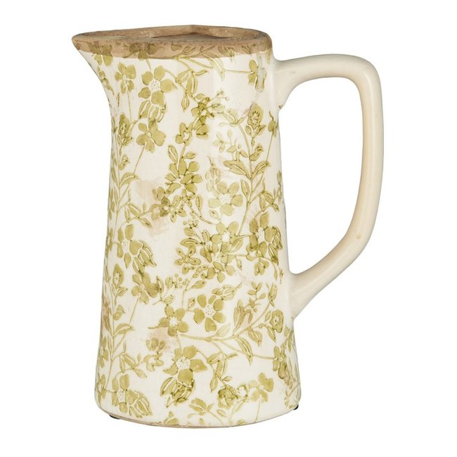 Vase fleuri céramique Couleur vert <span itemprop=
