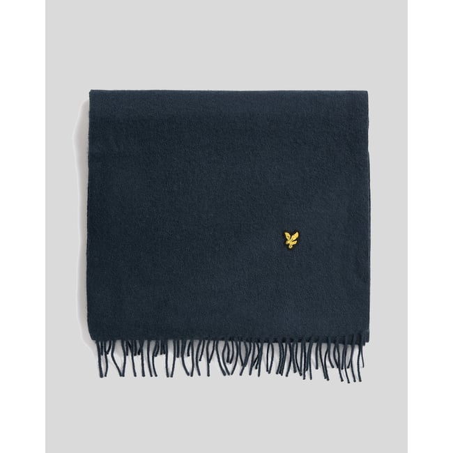 Écharpe en mélange de laine bleu foncé marine <span itemprop=