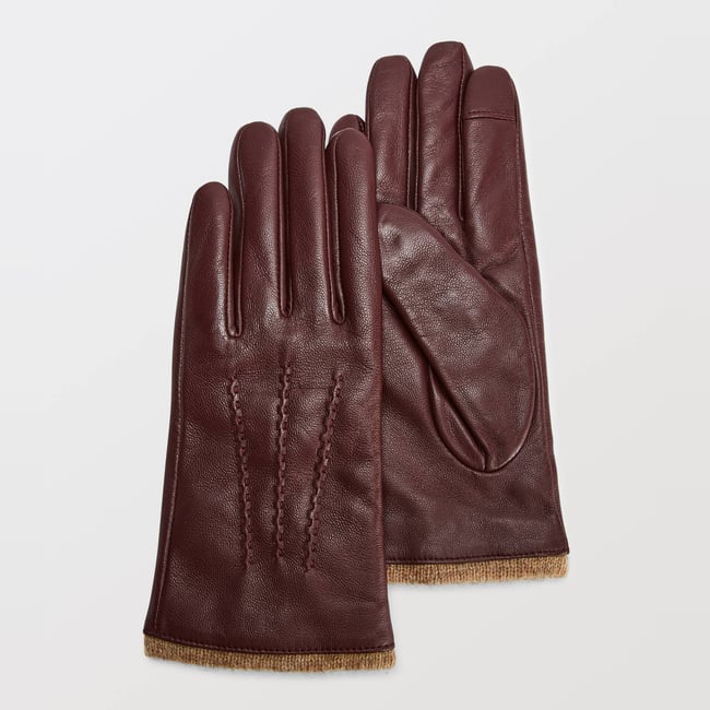 Gants tactiles en cuir - MONOPRIX