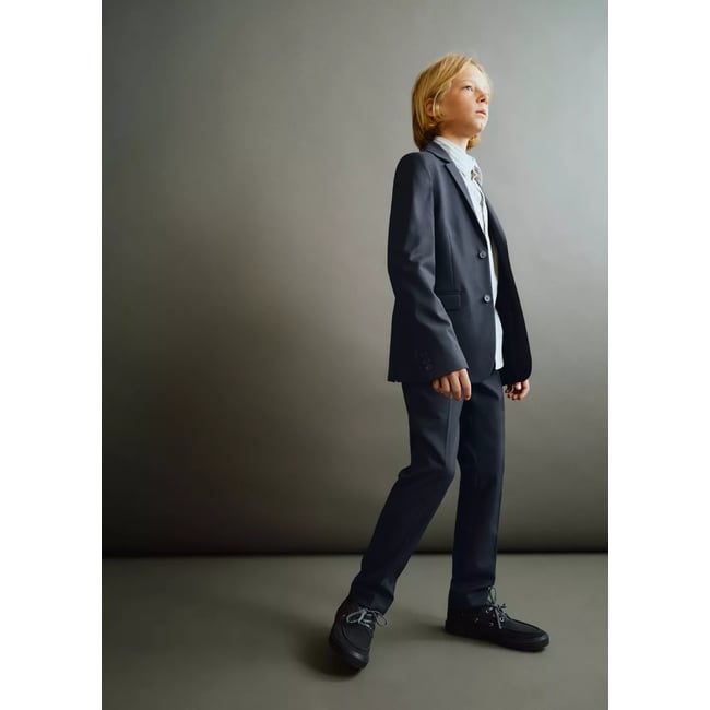 Pantalon de tailleur droit bleu marine <span itemprop=