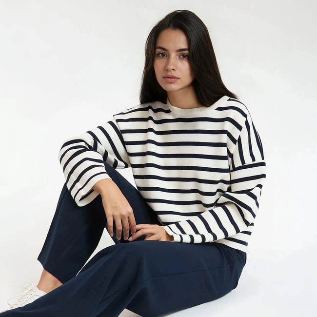 Pull col rond rayé, Signature GUILLAUME  - LA REDOUTE COLLECTIONS