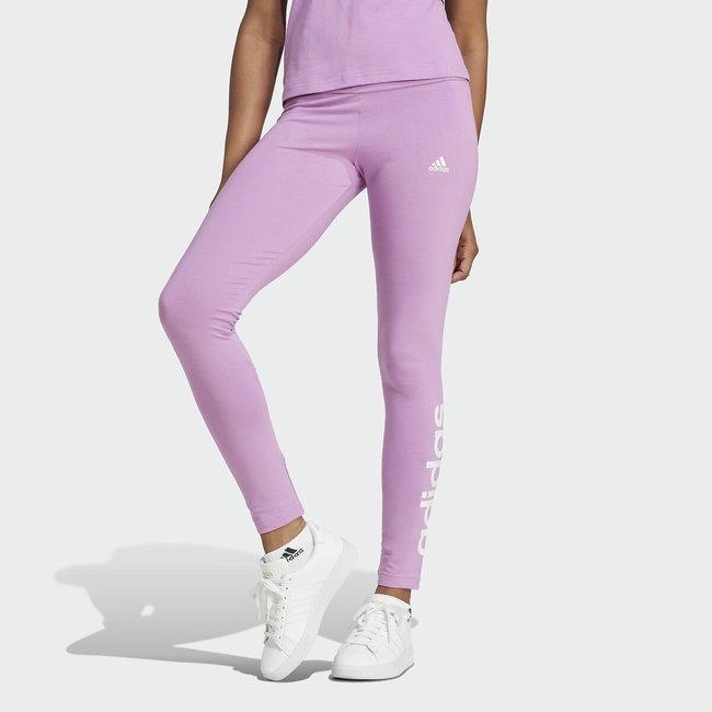 Essentials logo leggings with high waist in cotton purple Adidas Sportswear La Redoute