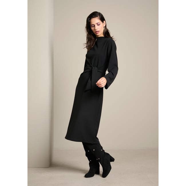 Robe midi drapée avec noeud - LOLALIZA