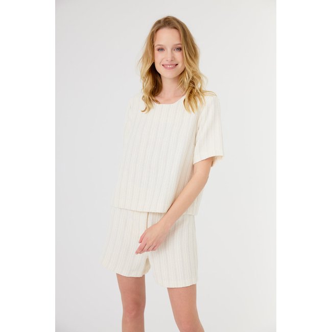 Blouse marron tie-dye à col chemise et manches courtes pour un look casual-chic DARCY marron <span itemprop=