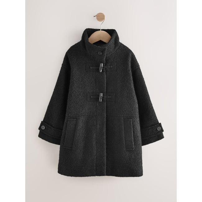 Duffle-coat décontracté avec laine noir <span itemprop=
