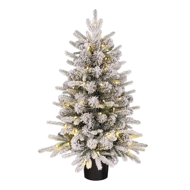 Sapin de Noël artificiel enneigé H90 cm GRIMSHAW Couleur blanc chaud <span itemprop=