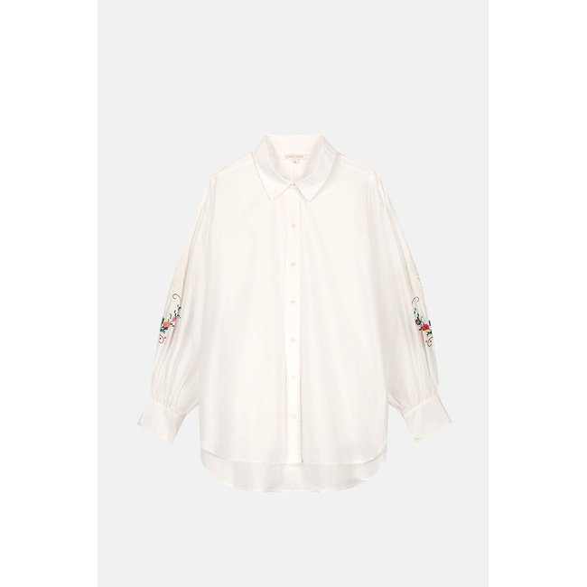Reynald Embroidered Shirt with Long Sleeves, white, LOUISE MISHA