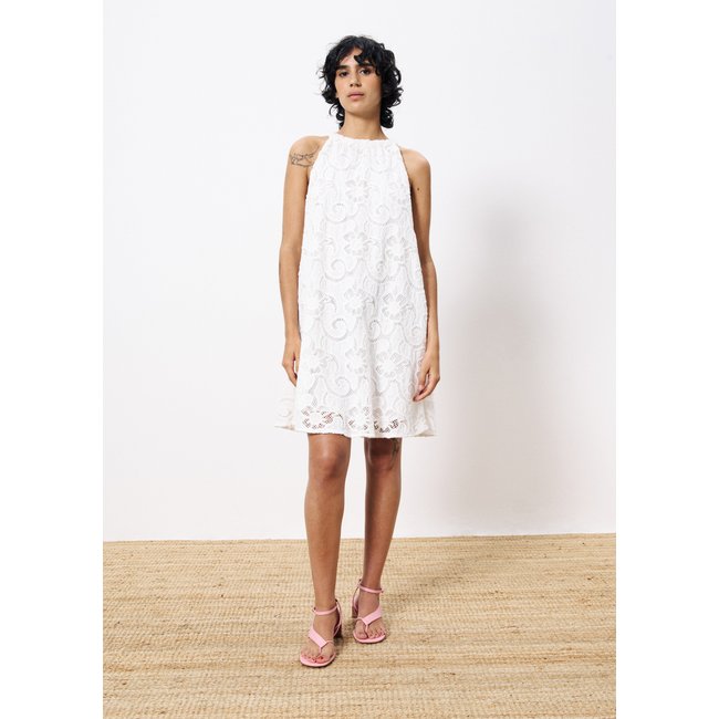 Robe  en coton AFNANE blanc <span itemprop=