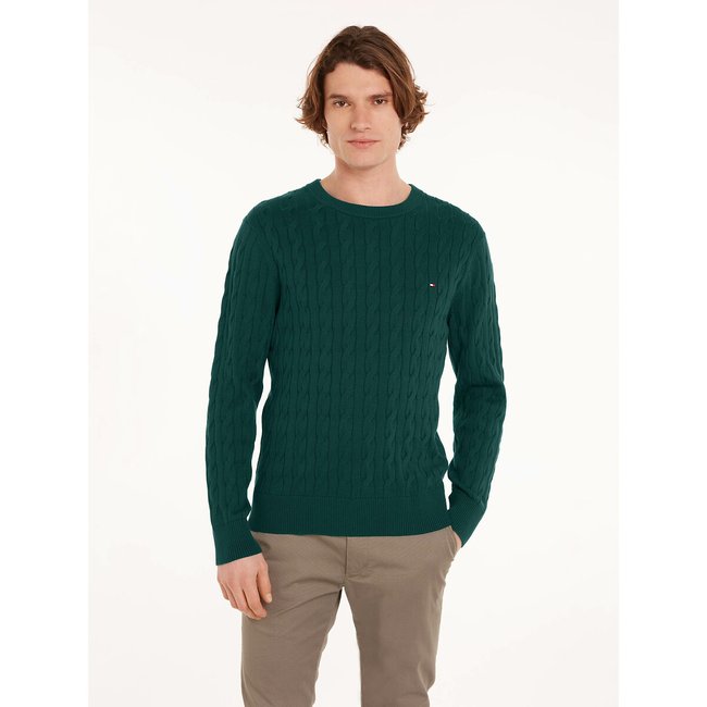 Trui met ronde hals in gestructureerd tricot - TOMMY HILFIGER