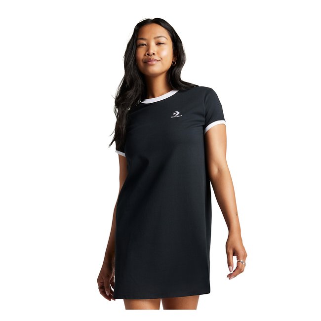 Vestido de manga corta Star Chevron negro <span itemprop=