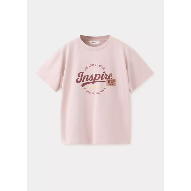 T-shirt en coton imprimé rose <span itemprop=