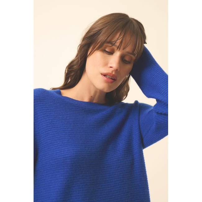 Pull Col Bateau Outremer Nethy bleu foncé <span itemprop=