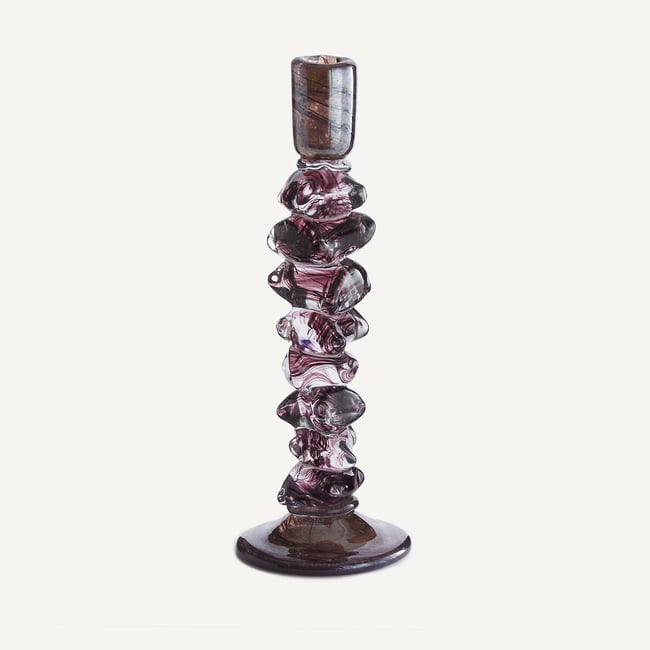 Qimera Candlestick in Hand-Blown Glass H35cm burgundy AM.PM
