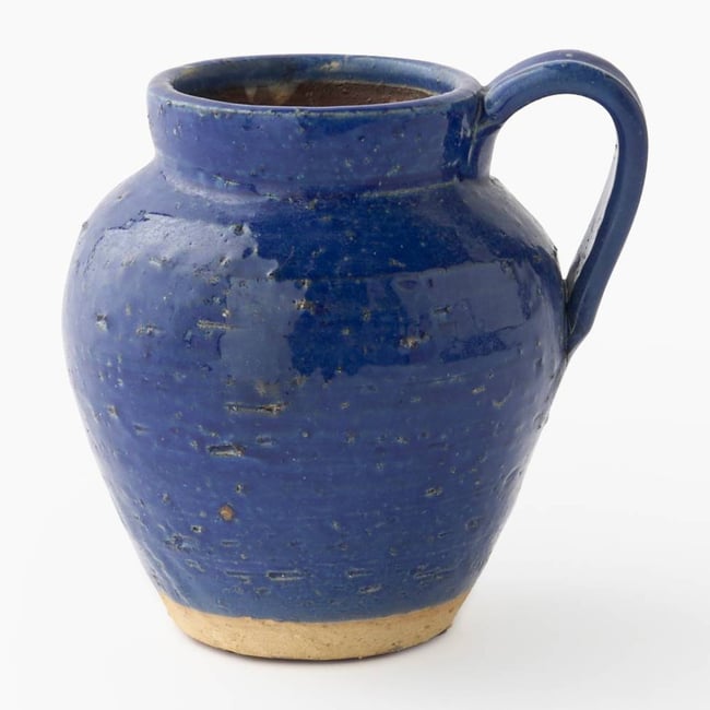 Vase, 15,5x13,5x16cm, en céramique Couleur bleu roi <span itemprop=