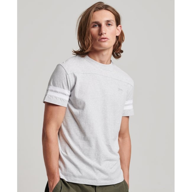 T-shirt à logo Quaterback Essential en coton bio gris glacier chiné <span itemprop=