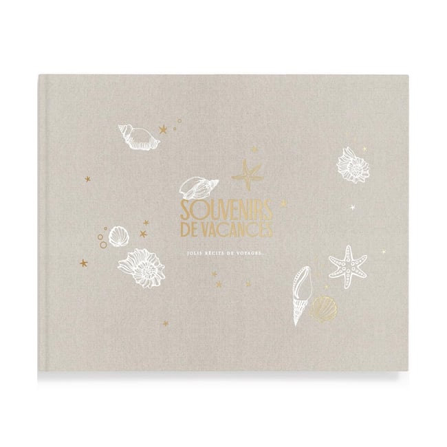 Livre souvenirs sable, blanc, doré <span itemprop=
