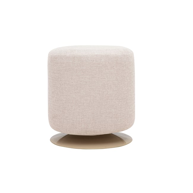 Pouf rond pivotant en tissu effet velours texturé terre brûlée et métal D39.5 cm VOLNAY - MILIBOO