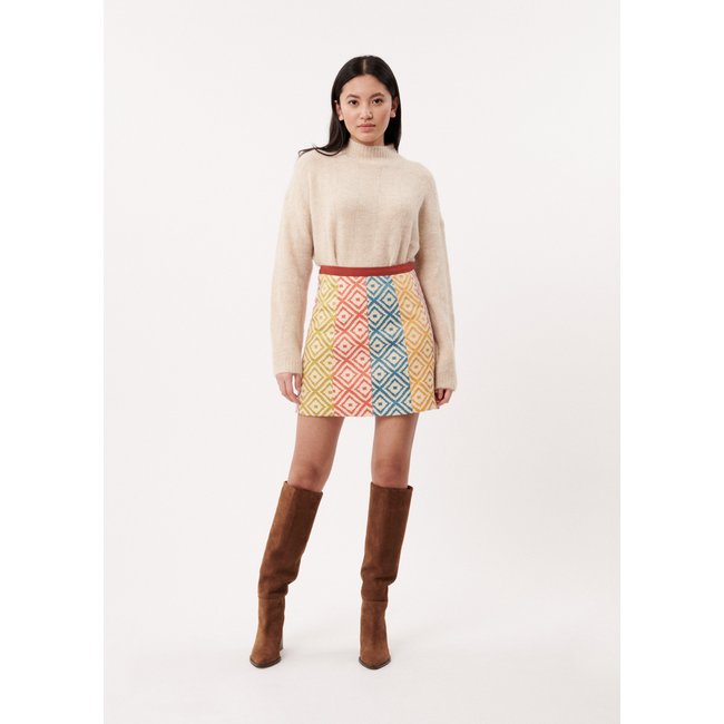 Jupe en coton SALOME multicolore <span itemprop=