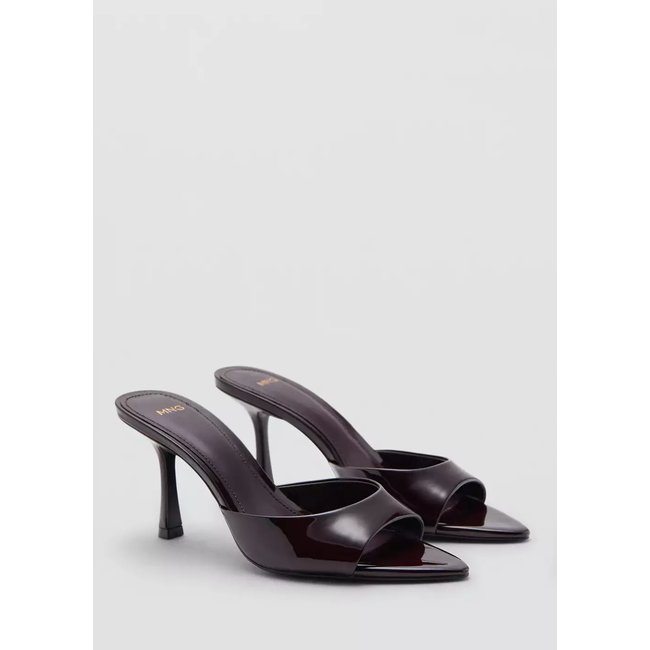 Sandales vernies à talon bordeaux <span itemprop=