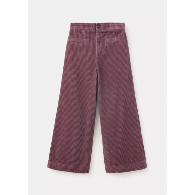Pantalon coton velours côtelé violet clair/pastel <span itemprop=