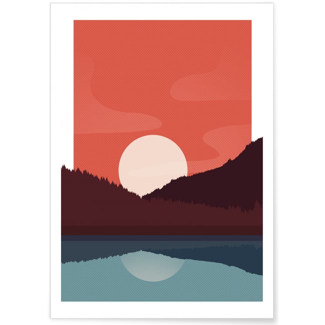 Poster Landscape Sunset Couleur blanc <span itemprop=