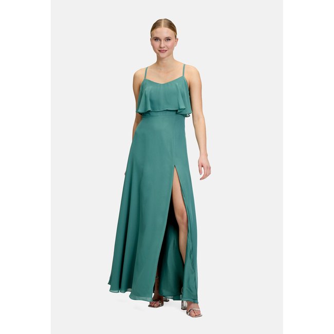 Robe de soirée à volant bright eucalyptus <span itemprop=