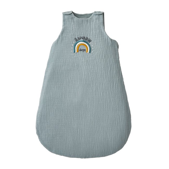 Gigoteuse spéciale été en gaze de coton bio* MINI ZOO bleu <span itemprop=