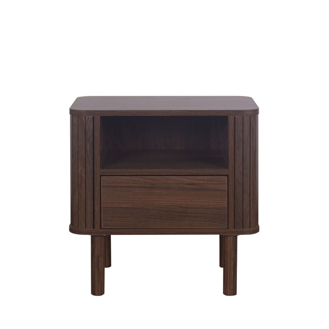 Table de chevet 1 tiroir en bois- MAYA Couleur bois foncé <span itemprop=