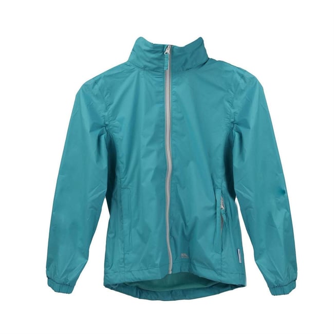 Veste imperméable unie à capuche pliable bleu <span itemprop=