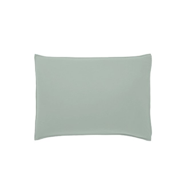 Taie d'oreiller en coton lavé Cap Ferret vert tilleul <span itemprop=