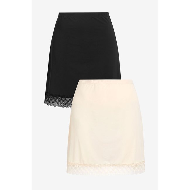 Gaines courtes en microfibre, lot de 2 noir et nude <span itemprop=