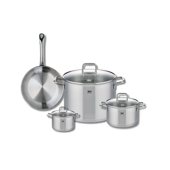 Batterie 1 poêle 24cm + 3 faitouts 12/16/26cm PROFI CITRIN gris <span itemprop=