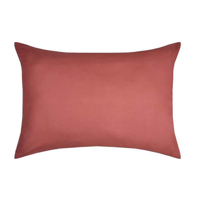 1 Taie d'oreiller coton uni Edens rouge <span itemprop=