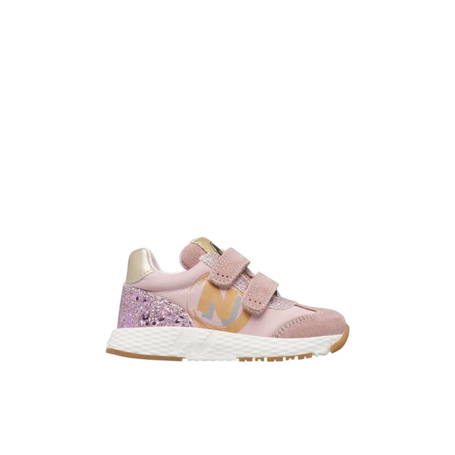 Sneakers en cuir et tissu avec des paillettes JESKO 2 VL. rose-rose poudré <span itemprop=