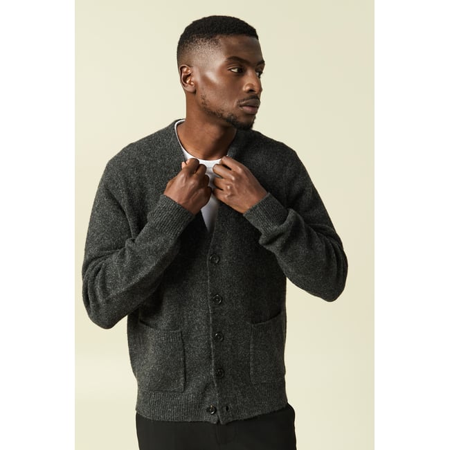 Gilet manches longues gris foncé <span itemprop=