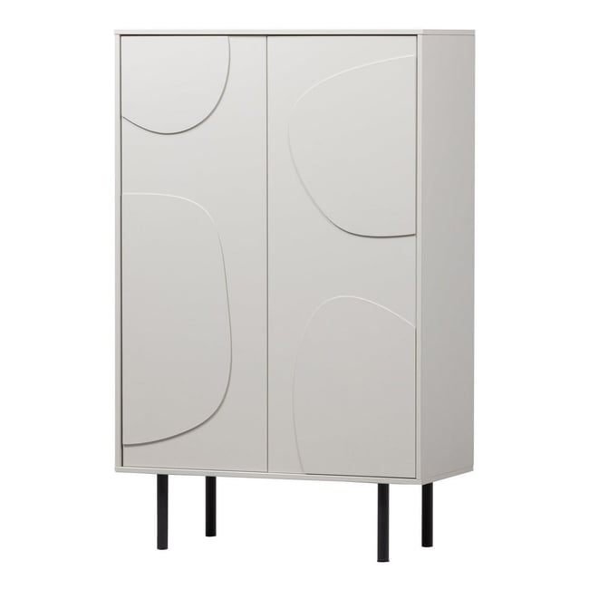 Armoire de rangement en bois de pin - CADIZ Couleur blanc brume <span itemprop=