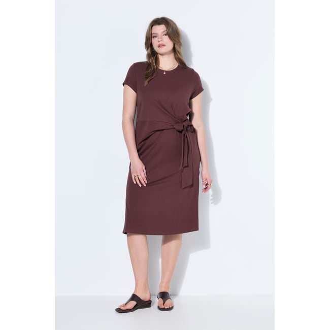 Robe midi en jersey évasée, drapé - STUDIO UNTOLD